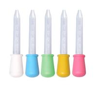 5Pcs Silicone Liquid Droppers, 5ml Clear Pipettes Dropper, Reusable Graduated Liquid Transfer Dispenser Pipettes, Plastic Droppers Pipe-ttes, Li-quid Dispenser Pipettes for Gummy Mold,DIY Crafts