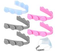 5pcs Silicone Mask Ear Saver Hook Adjustable Earband Extension Buckle | Non-slip Design for Comfortable All-day Wear, Tightens , Suitable for Small Faces, Teachers and Students Random Color