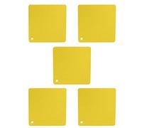 5pcs Silicone Pot Holders Mat, Heat Resistant Anti Slip Square Trivet Mat, Honeycomb Hot Pads for Kitchen Counter with Multi Functional Use for Pots Pans Dishes (Yellow)