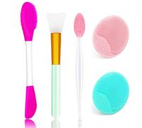 5PCS Silicone Scrubber Set, Lip Scrub Brush, Silicone Face Cleansing Brush, Face Applicator Tool and 2PCS Exfoliating Brushes for Men Women