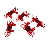 5PCS Silicone Simulated Crab Bait Portable Artificial Fishing Lure Lake Sea Angling (Rojo)