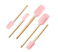 5Pcs Silicone Spatulas with Ergonomic Wooden Handle Spoonula Jar Scrapers for Kitchen Baking Cooking and Batter Mixing Wooden Handle Spatula