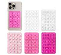 5PCS Silicone Suction Phone Case Mount,Non Slip Suction Cup Phone Mount,Hands-Free Phone Accessories Holder for Selfies and Videos,Silicon Adhesive Phone Stand Sticky for Cell Phone (Pink, White)