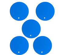 5PCS Silicone Trivet Mats, Round Non Slip Heat Resistant Hot Pads, Multipurpose Pot Holders for Hot Dishes and Cookware with Honeycomb Design for Kitchen Countertop (Blue)