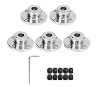 5Pcs Silver Flange Coupling Connector Kit, Steel Guide Shaft Support Coupler with 7mm Inner Diameter, Flange Guide Coupler for RC Motors and Mechanical Drives