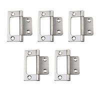5Pcs Silver Flush Hinges 2inches Entry Door Hinges for Cabinet,Drawer Internal Door