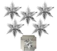 5Pcs Silver Foil Starburst Christmas Ceiling Decoration 60cm - Indoor & Outdoor Hanging Décor for Doors, Windows, and Parties