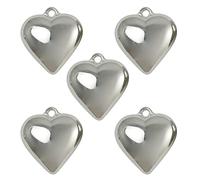 5pcs Silver Gold Plated 42X44X21mm Large Heart Charm Pendants For Women Love Jewelry Necklaces Making Findings Heart Charm For Bracelets Necklace Silver Gold For Jewelry Making Adults For Women