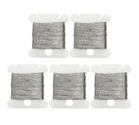 5Pcs Silver Metallic Thread 0.6mmx10m Metallic Embroidery Thread for DIY Sewing Projects