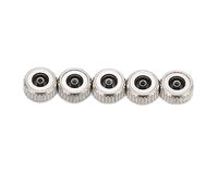 5pcs Silver Steel Watch Crown Spare Parts, Replacement Watch Crown Components, Assorted Watch Movements Fixing Adapters with Durable Steel Build for Watchmaker Repair (5.5mm flat large hole)