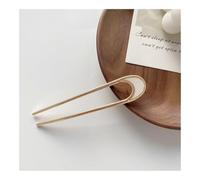 5PCS Simple U Shape Hair Clips Pins For Women Girls Hair Sticks Bride Hair Styling Accessories Gold Color Metal Hairpins Barrettes(White Round Shell)