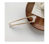 5PCS Simple U Shape Hair Clips Pins For Women Girls Hair Sticks Bride Hair Styling Accessories Gold Color Metal Hairpins Barrettes(White Shell)