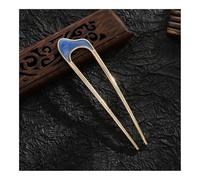 5PCS Simple U Shape Hair Clips Pins For Women Girls Hair Sticks Bride Hair Styling Accessories Gold Color Metal Hairpins Barrettes(Gold Blue Enamel-2)