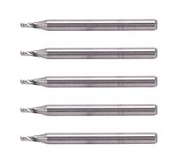 5pcs Single Flute Spiral End Mill, Tungsten Steel Milling Cutter, 3.175mm Shank CNC Milling Bits for Wood Carving, 1.5mm Diameter with Sharp Cutting for Precision Grooving and