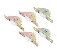 5Pcs Single Wheel Pulley, Sliding Door Rollers with Stainless Steel Shaft and PP Wheel, 30mm Low Noise Window Pulley for Cabinet Sliding Door Replacement