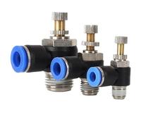 5Pcs SL 4/6/8/10/12mm Elbow Pneumatic Air Connector 1/8 "1/4" 3/8 "1/2" Male Thread Pneumatic Water Air Hose Fitting(SL8-04 (1I2))