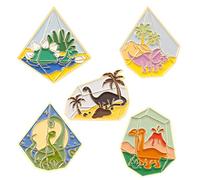 5pcs sleeping dinosaur badge metal badge waist pin anti-slip button metal jewelry badge, Metal, goldstone