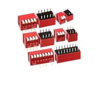 5PCS Slide Type Switch Module 1 2 3 4 5 6 7 8 10PIN /1.27/2.54mm Position Way DIP/SMD Pitch Toggle Switch Blue Snap Switch Dial(Red dip 2.54MM,3 PIN)