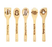 5PCS Sloth Wooden Cooking Spoons Sloth Gifts Sloth Decor Sloth Gifts for Women Sloth Kitchen Decor Sloth Stuff Sloth Party Favors Housewarming Wedding Cooking Bamboo Cooking Spoons for Everyday Use