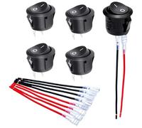 5pcs Small 2 Pin Round Rockers Switches Two Way Round Rockers Switches Upgrades For Projects & Electronic Devices Electronic Device