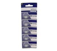 5pcs Small Electronic Devices CR1216 Button Cell Batteries Coin Cell Battery Power Supply Compact Sizes Lights
