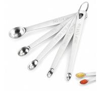 5PCS Small Measuring Spoons Set, Stainless Steel Mini Measuring Spoons for Cooking Baking, 1/4 1/8 1/16 1/32 1/64 TSP Tiny Spoons for Spices Powders Dry Ingredients