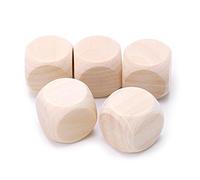 5Pcs Small Plain Wood Cube Stacking Blocks Puzzle Game Natural Unfinished Art Block
