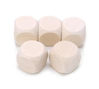 5Pcs Small Plain Wood Cube Stacking Blocks Puzzle Game Natural Unfinished Art Block