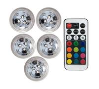 5pcs Small Submersible LED Lights with Remote Pool Lamps Underwater Battery Powered Multi Color Changing Waterproof Light for Pool Vase Base Spa Aquarium Pond Hot Tub Decoration Party