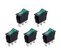 5Pcs Snap-in Rocker Switches, AC 250V/15A 125V/20A ON/Off 3 Pin 2 Position Boat Toggle Switch for Home and Industrial Use(Green)