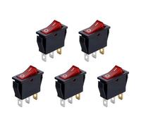 5Pcs Snap-in Rocker Switches, AC 250V/15A 125V/20A ON/Off 3 Pin 2 Position Boat Toggle Switch for Home and Industrial Use(Red)