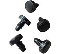 5Pcs Snooker Cue Butt Protectors, Plastic Bottom Cover for Peradon Master for CUES, 19.2mm Diameter Dust Scratch Resistant Joint Guard with Round or Cusp Teeth Fit, Black(round tooth)