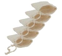 5pcs Soap Bags with Drawstring Cotton Linen Mesh Pouches