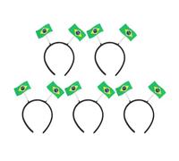 5pcs Soccer Headband with International Flag Print for Game Day Fans | Felt and PP Build, Soft Lining, Foldable Shape, Green Finish, Party Decor for Soccer Events