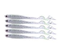 5pcs Soft Fishing Lure Baits, 3D Artificial Simulation Jelly Lifelike Tackle Tool Baits(silver)