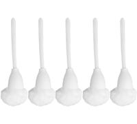 5pcs Soft Toilet Brush, Cleaning Brush Deep Cleaner Brush Toilet Brush Holder Bathroom Brush Swab Toilet Bowl Mop Power Pp Handle White Cleaning Ball Dedicated