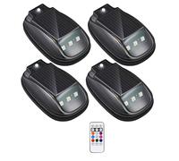 5PCS Solar Car Roof RGB Strobe Light with Remote Control, 8 Colors Rechargeable Solar Waterproof Smart Sensing Marker Light Easy Installation for Night Driving, Motorcycle, Vehicle, Truck Use
