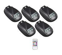 5PCS Solar Car Roof RGB Strobe Light with Remote Control, 8 Colors Rechargeable Solar Waterproof Smart Sensing Marker Light Easy Installation for Night Driving, Motorcycle, Vehicle, Truck Use
