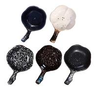 5Pcs Soy Sauce Dishes, Cabilock Ceramic Small Dishes Serving Set, Mini Sauce with Chopsticks Rest Habdle, Small Seasoning Soy Dipping Bowl for Sushi Ketchup BBQ Sauce