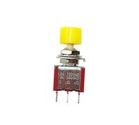 5pcs SPDT 6MM Momentary Reset Button Toggle Switch PS-102 DS-612 5A 120V 2A 250VAC 3PINs Push Button(Yellow)