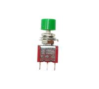5pcs SPDT 6MM Momentary Reset Button Toggle Switch PS-102 DS-612 5A 120V 2A 250VAC 3PINs Push Button(Green)