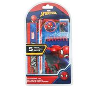 5PCs Spiderman School Stationery Set for Kids| A5 Notebook, Eraser, Pencil, Ruler, Sharpener| Marvel Spider-Man Gifts for Boys 3+Years
