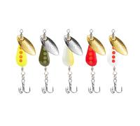 5Pcs Spinner Baits Trout Fishing Lures Long Shots Spoon Baits Sequins Fishing Jigs Spoon Lures Hard Metal Metal Artificial