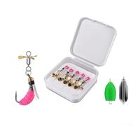 5pcs Spinner Fly Fishing Lures Effective Bait Hooks for Trout and Bass, Crafted from High Carbon Steel (Style D 12# hook)