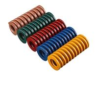 5PCS Spiral Stamping Compression Coil Mould Die Springs OD 12mm ID 6mm L 20-100mm 1Yellow/1Blue/1Red/1Green/1Brown(65mm)