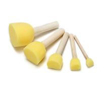 5pcs Sponge Foam Brush Set Wooden Handle Stamp Painting Tool For Kids Large Paint Brushes For Acrylic Painting