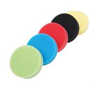 5pcs Sponge Polishing Pad Kit for Car Buffing and Polishing - 3" to 7" Flat Buffer Pads in Green, Blue, Red, Black, Yellow(4inch)