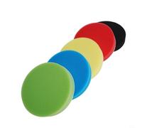 5pcs Sponge Polishing Pad Kit for Car Buffing and Polishing - 3" to 7" Flat Buffer Pads in Green, Blue, Red, Black, Yellow(6inch)