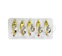 5Pcs Spoon Metal Hard Spinner Baits Fish Lures Spinner Swimbaits Colorful Sequins Lures Baits Treble Hook Fishhooks Set Fishing Spinnerbaits
