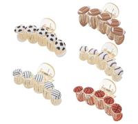 5pcs Sports Hair Claw Clips Plastic NonSlip Football Volleyball Designs | Strong Spring Grip for Updos, School Sports Events, Baseball Training, Game Day Styling, Versatile Everyday Wear